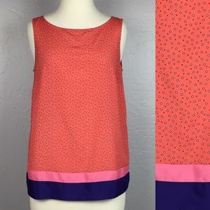 Ann Taylor LOFT Dot Color Block Top Size S